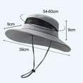 thumbnail image 6 of Pebbuoy Summer Sun Hat Waterproof Wide Brim Bucket Hat UV Protection Adjustable Outdoor Rain Hat with Ponytail Hole for Fishing Hiking Camping, 6 of 7