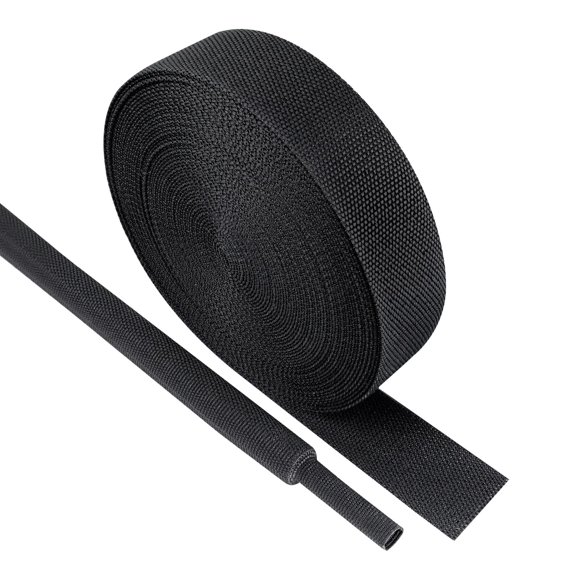 Funda trenzada termorretráctil SUNNAREPOON, proporción 2:1, negra