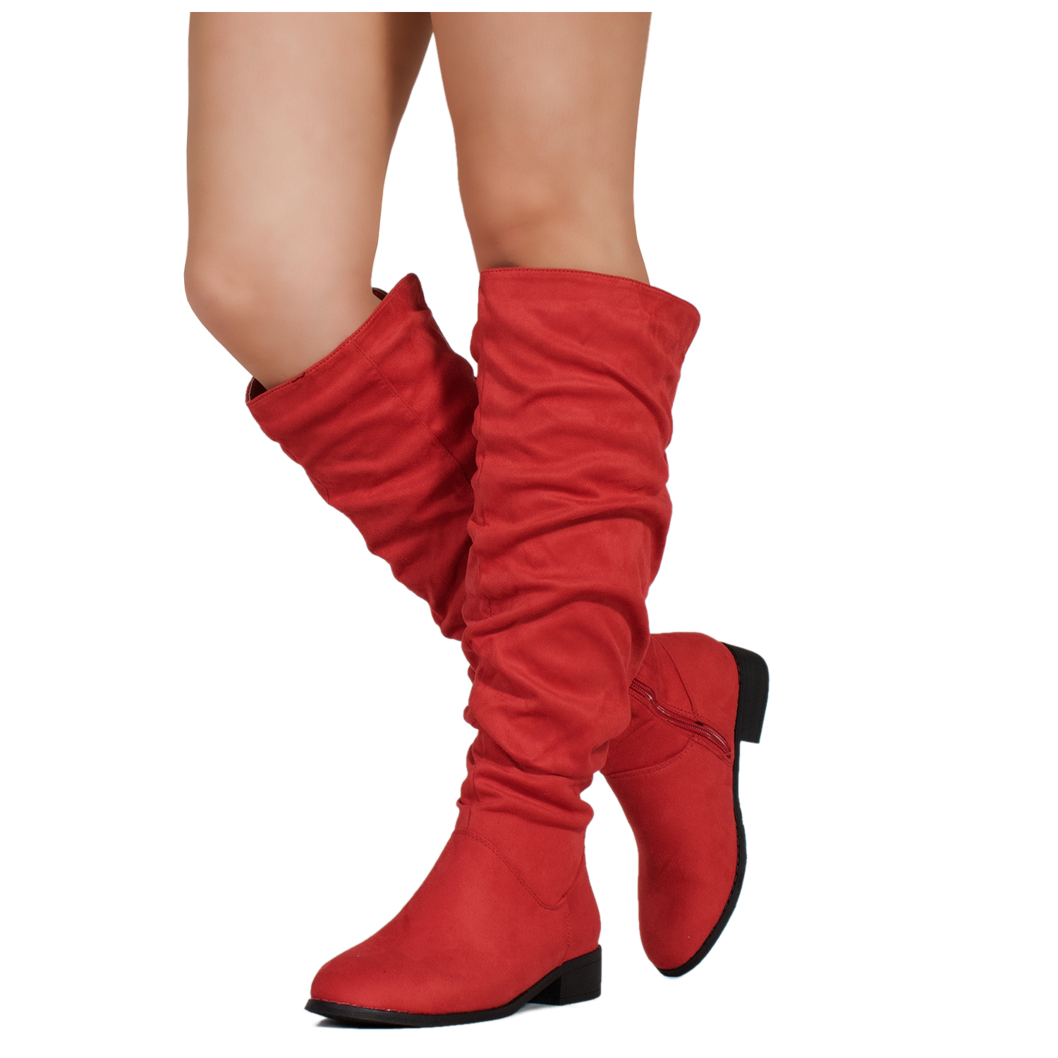 low block heel knee high boots