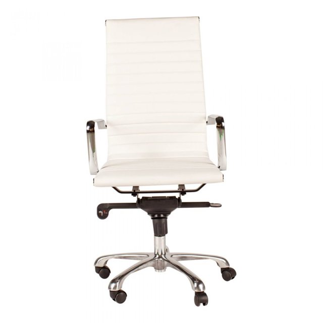 Moe's Home Collection Omega High Back Faux Leather Office Chair in White