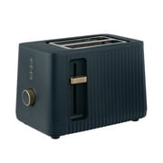 Thyme & Table 2-Slice Toaster, Extra-Wide Slots with Removable Crumb Tray, Atlantic Blue