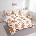 thumbnail image 3 of Manfei Kawaii Gingerbread Man 7-Piece Bedding Comforter Set,Happy Christmas King Bedding Sets,Xmas Flowers Red Berry Bed Sheets For Teens,Ultra Soft Home Decor Reversible, 3 of 8