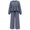 Navy, variant on Asgosdo Women Two Piece Outfits Boho Grid Ruffle Long Sleeve Top and Wide Leg Pant with Pocket Casual Fall Winter Matching Lounge Sets