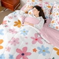 thumbnail image 4 of Castle Fairy Teens Colorful Flowers Bedding Comforter Set,Spring Garden Queen Bedding Sets, 4 of 8