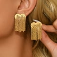 thumbnail image 2 of Sunyuer 14K Gold Plated Tassel Dangle Earrings-Fringe Chain Chandelier Drop Earrings for Women, Wedding, Gifts, 2 of 9