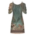 thumbnail image 2 of Robes à Épaules Dénudées pour Femmes Robes d'Été pour Femmes Imprimé Manches Courtes Épaules Dénudées Col Rond Robes Manches Courtes pour Femmes Robes d'Été Courtes pour Femmes, 2 of 5