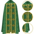 thumbnail image 7 of Medieval Formal Cape, Green Decorative Printed Wrap, 47.24inch, 7 of 7