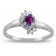 thumbnail image 2 of Star K � Small Oval 5x3mm Genuine Rhodolite Bypass Ring, 2 of 9