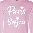 thumbnail image 4 of Inktastic Paris Bonjour with Hearts in White Text Long Sleeve T-Shirt, 4 of 5