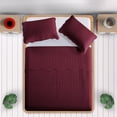 thumbnail image 4 of Ameha 3 Piece Quilt Set Chevron Embossed Bedspread Reversible Ultrasoft Microfiber Adult Bedding Burgundy Color King, 4 of 9