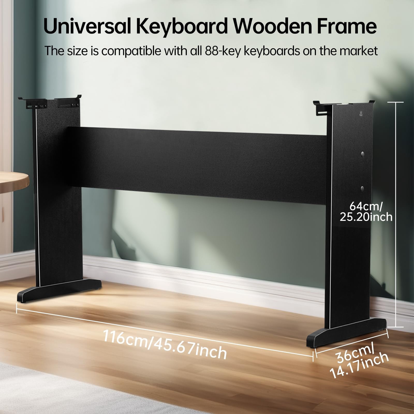 Universal Wooden Stand For Digital Pianos  Reinforced Edition Adjustable Width Piano Rack-sturdy Non-slip Scratch-resistant Design Compatible With Multiple Keyboards