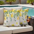 thumbnail image 4 of Summer Lemon Outdoor Waterproof Pillow Covers, Eucalyptus Flower Leaf Retro Botanical Decorative Square Throw Pillowcase Sofa Cushion Sham for Patio/Couch/Chair, 24"x24" 2 Pack, 4 of 8