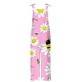 thumbnail image 5 of Titcea Womens Romper Bee Festival Printed Round Neck Sleeveless Adjustable Straps Jumpsuits Loose Casual Rompers with Pockets,Gifts for Mom/Her, 5 of 5