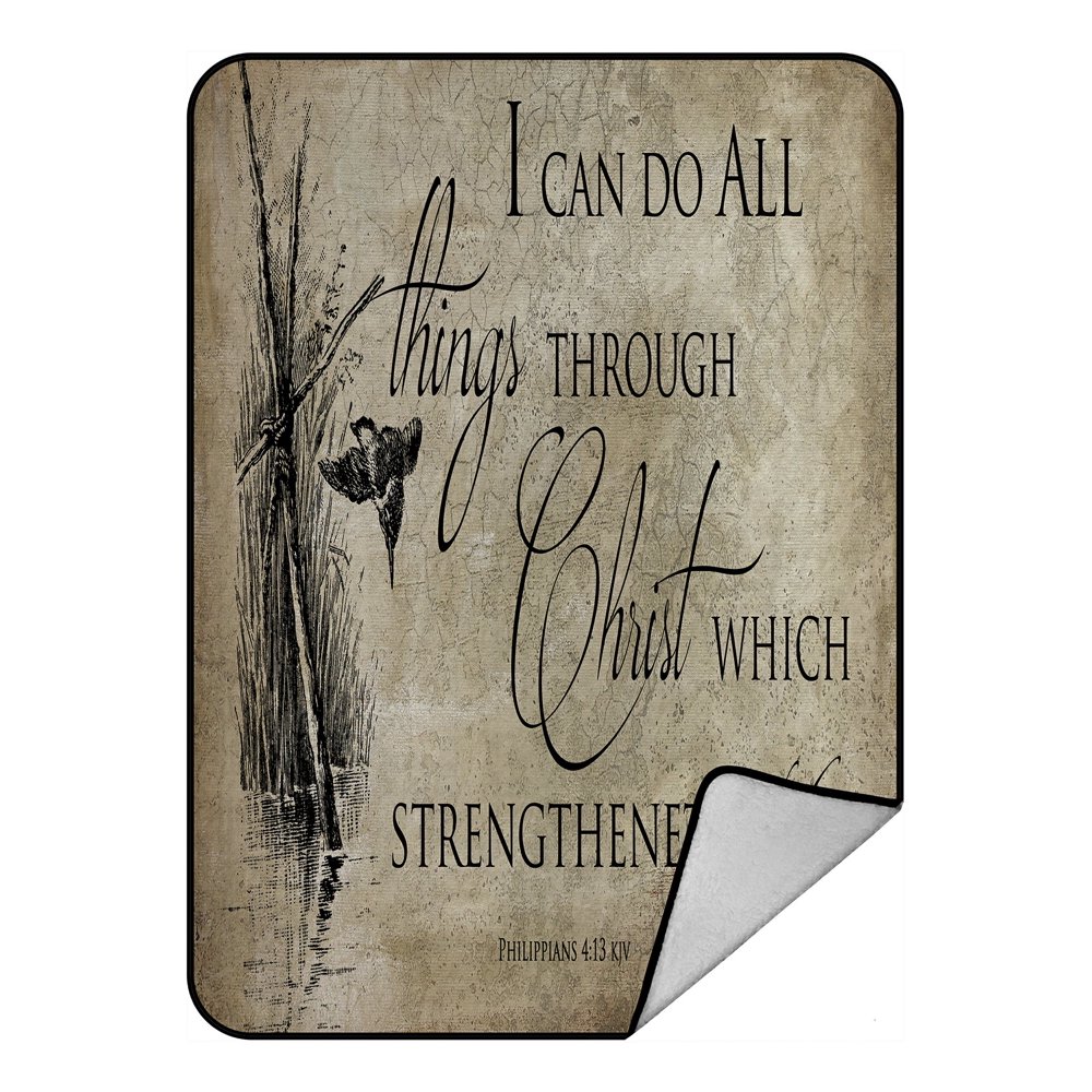 PHFZK Inspirational Blanket, Bible Verse Fleece Blanket Crystal Velvet