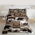 thumbnail image 2 of Feelyou Rustic Bear Deer Bedding Comforter Set, Hunting Wildlife Twin Comforter Sets, Vintage Patchwork Plaid Reversible Bedding Set, Lightweight Room Decor, 2-Piece, 2 of 8