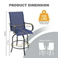 thumbnail image 5 of 3-Piece Outdoor Bar Set, Swivel Textilene Bar Stools with Glass-Top Table, Patio Bistro Set for Balcony, Backyard & Poolside, 5 of 5