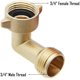 thumbnail image 4 of Conector de codo de manguera de jardín Codo de manguera de latón de 90 grados (2 piezas) TUNC Sencillez, 4 of 5