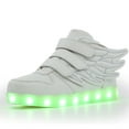 thumbnail image 5 of newwalpole Girls Boys Light Up Shoes, Toddler LED Shoes Kids High Top Sneakers for Tennis White for Size 1, 5 of 9