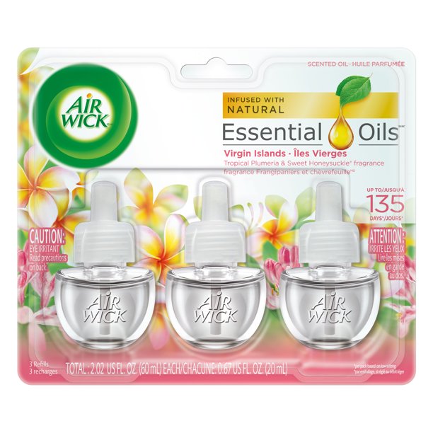 Air Wick Scented Oil 3 Refills, Virgin Islands, (3X0.67oz), Air