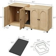 thumbnail image 3 of Cat Litter Box Enclosure 55.1" Double Litter Box Furniture for 2 Cats Large Cat Box Enclosure Hidden Kitty Litter Box  Cat Litter Cabinet Double Cage Indoor Cat House Enclosure Hidden Cat Litter Cabin, 3 of 7