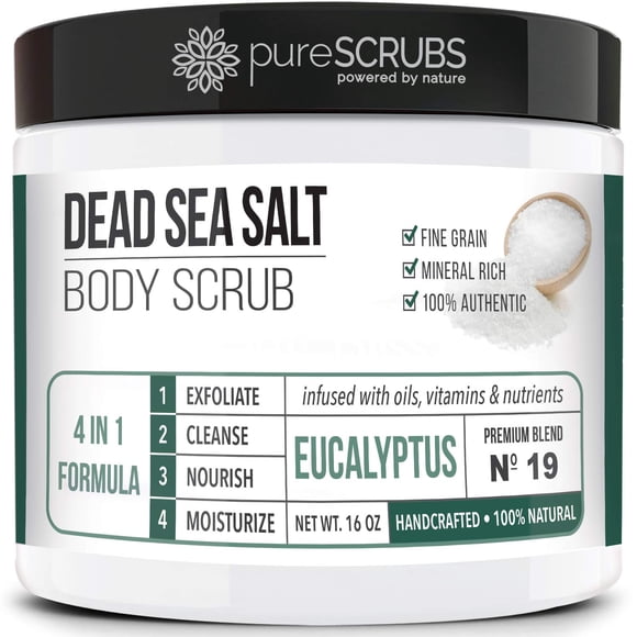 Exfoliante corporal PureScrubs Premium Eucalyptus 473 ml con accesorios