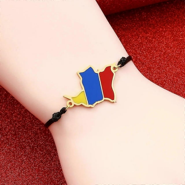 Colombia Map Flag Rope Bracelet Women Girls Jewelry