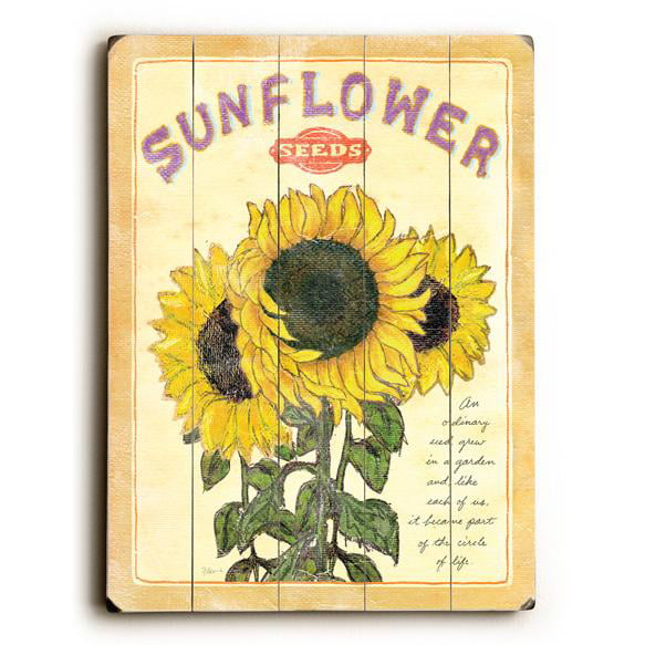 16" Large Wood Distressed Vintage Photo Board Holder Sunflowers Wall Sign Plaque 
