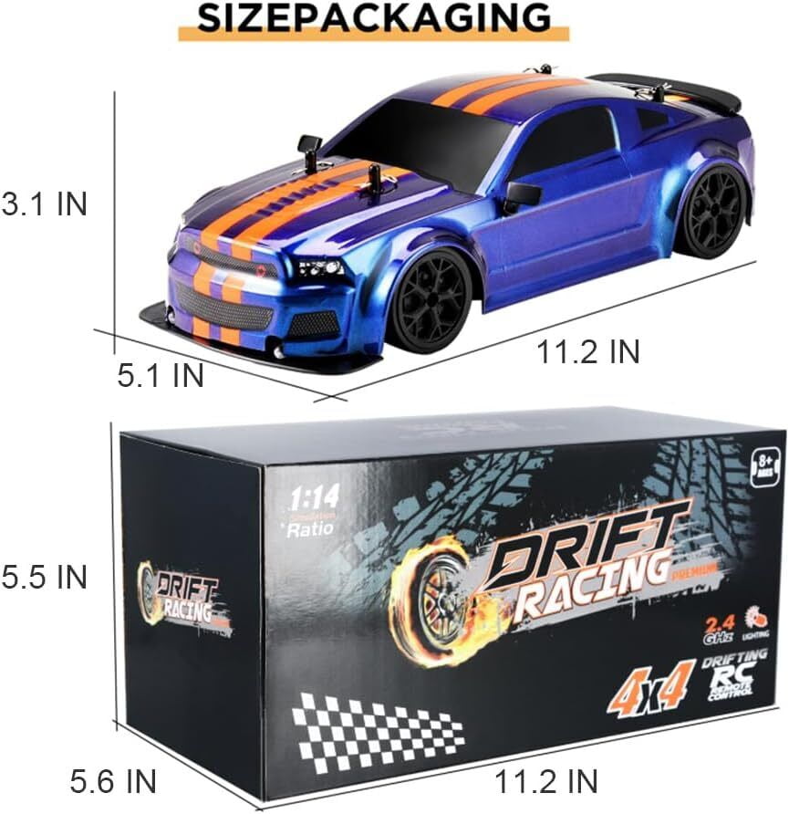 AIGIA RC Drift Car 1:14 Remote Control Car 4WD 30KM/H High Speed Racing RC Drifting Car Gifts Toy