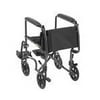 Drive Medical TR37E-SV Lightweight Steel Transport Wheelchair, Fixed Full Arms,17-Inch Seat