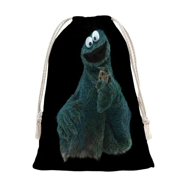 Monstruo de las Galletas Bolsa de regalo con cierre de cinta navideño para decoración de Navidad,39cm×30 cm.