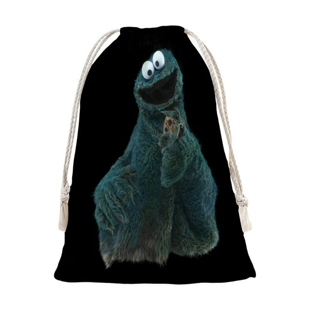 Monstruo de las Galletas Bolsa de regalo con cierre de cinta navideño para decoración de Navidad,50cm×80cm.