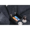 thumbnail image 4 of 8 - Piece Chenille Fabric Upholstered Sectional With Console & Ottoman-Black, 4 of 11