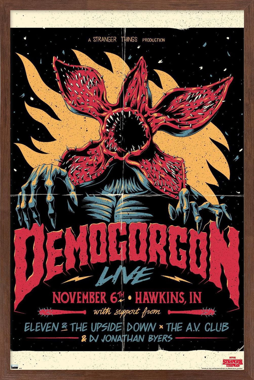 Netflix Stranger Things - Demogorgon Live Wall Poster, 22.375" x 34" Framed