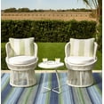 thumbnail image 4 of Dash & Albert Fiesta Stripe Handwoven Indoor/Outdoor Rug, 2' 6" x 12', French Blue/Green, 4 of 6