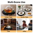thumbnail image 2 of Spring Flowers Blossom Round 13 Inch Placemats Set of 4, Pastoral Farmhouse Botanical Black HeatResistant Non Slip Place Mats for Dining Table, Wipeable Braided Kitchen Table Mats for Housewarming, 2 of 9