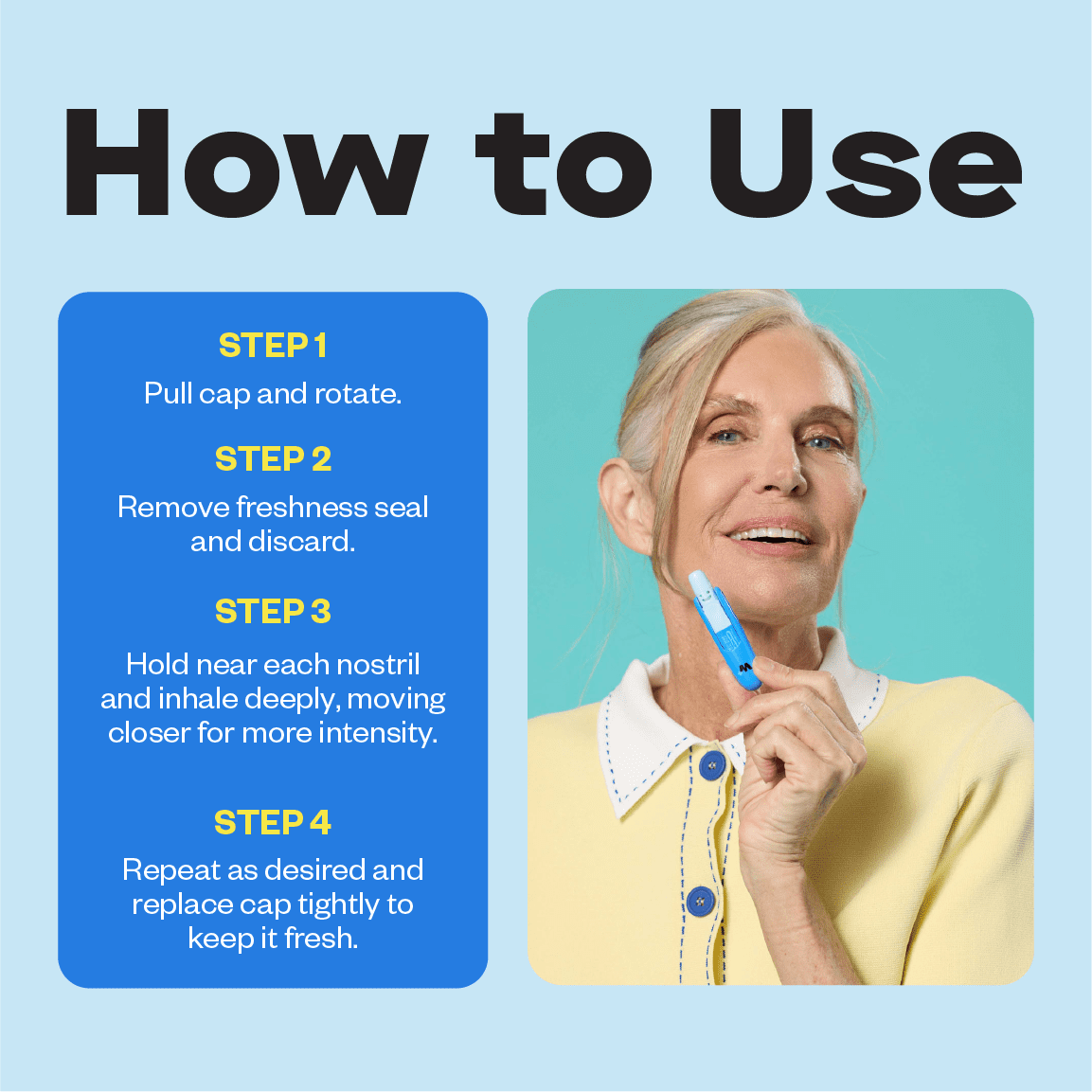 Wizard Wellness Happy Nose Nasal Inhaler, Glacial Mint Aroma, 3 Pack