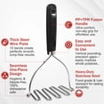 thumbnail image 5 of Gimgong Potato Masher, Large Heavy Duty Stainless Steel Mashed Potato Masher Kitchen Tool, Professional Metal Wire Smasher for Bean, Avocado, Vegetable-9.64 inch （Silver）, 5 of 8