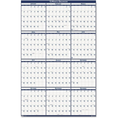 House of Doolittle Poster Style Reversible/Erasable Yearly Wall Calendar, 32" x 48", 2014