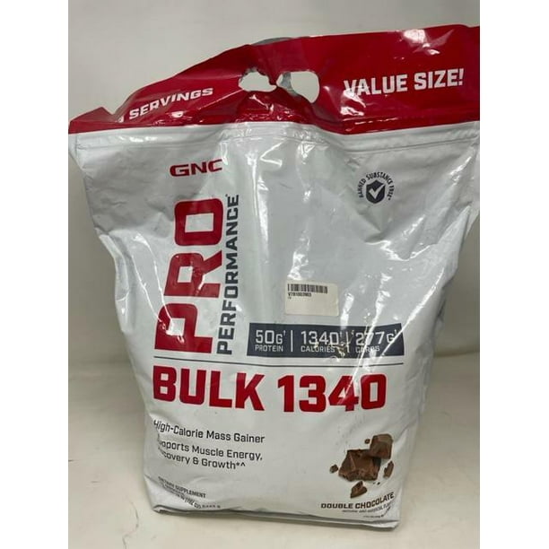 GNC Pro Performance Bulk 1340 Mass Gainer, 15 svgs Double Chocolate, EXP 3/24