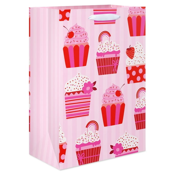 American Greetings 10 in. Valentine's Day Medium Gift Bag, Cupcake Design (1-Count)