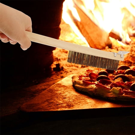 ORDDIART Professional Pizza Makers 2Pcs Pizza Stone Cleaning Brush 13.8x1.8x1.5in Beige Coconut Palm
