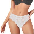 thumbnail image 4 of jobturf Women's Panties Hipsters Panties Underwear Cut Out Low Rised T-Back Underpants Floral Lace Thongs for Women, 4 of 6