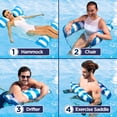 thumbnail image 4 of Hamaca Pool Float Aqua Monterey, paquete de 2, azul claro/azul marino, 4 of 6