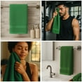 thumbnail image 4 of SupremePlus Luxury 550 GSM 16" x 27" 100% Ring Spun Cotton Hand Towels, Green 6 Count, 4 of 8