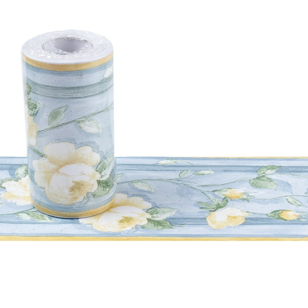 Yuarrent Cenefa autoadhesiva para papel pintado de PVC para decoración de salón, 10 metros x 10 cm, con efecto de tinta. Decoración del hogar mi