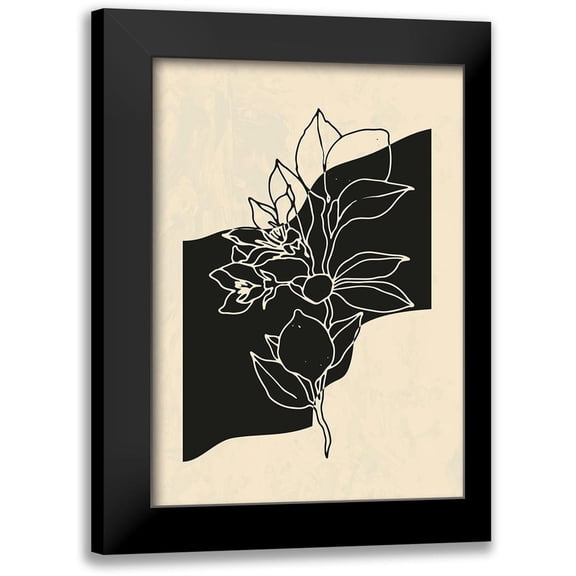 NKTN 11x14 Black Modern Framed Museum Art Print Titled - Abstract Flower 4