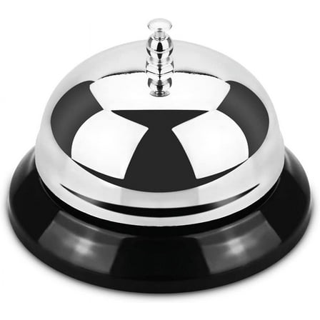 Call Bell, Service Bell for The Porter Kitchen Restaurant Bar Classic Concierge Hotel (3.35 Inch Diameter) (Silver)