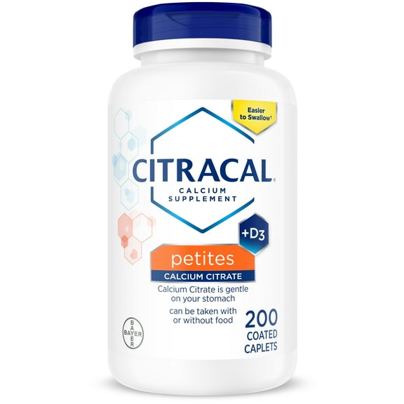 Citracal Petites, Calcium with Vitamin D3, Bone Health Support, Coated Caplets, 200 Count