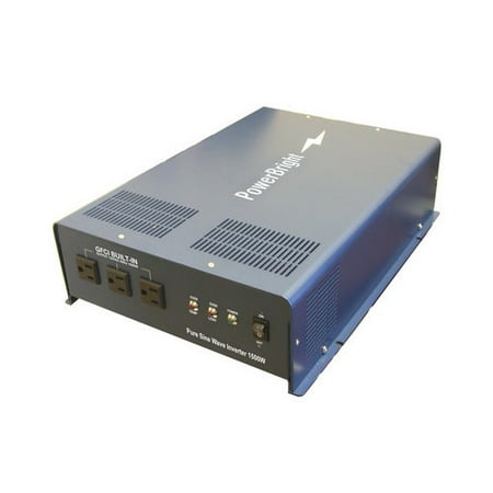 Power Bright 12V DC to 110V AC Pure Sine 1500W Power Inverter