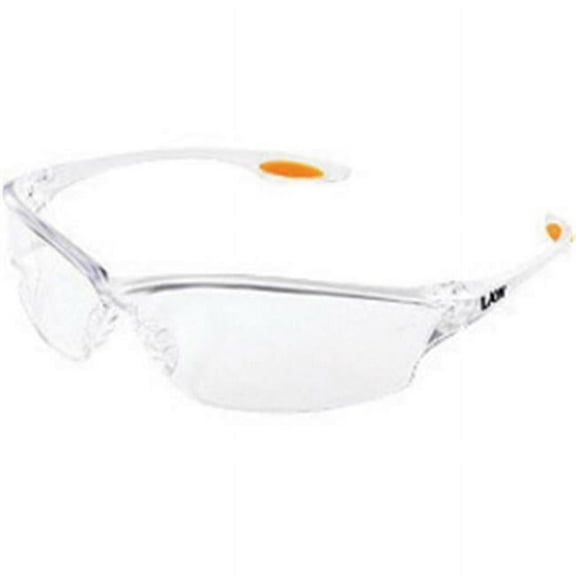 Law® LW2 Series Safety Glasses, Clear Lens, Anti-Fog, TPR Nose Piece and Temple Inserts, Clear Frame